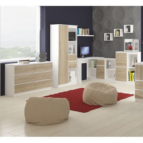 SZÁMÍTÓGÉPASZTAL A-6 90 cm BALOS FEHÉR / SONOMA