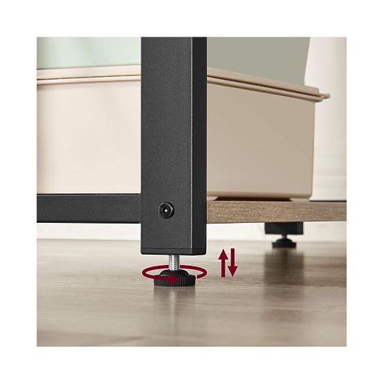 Számítógépasztal polccal és állítható lábakkal sonoma tölgy