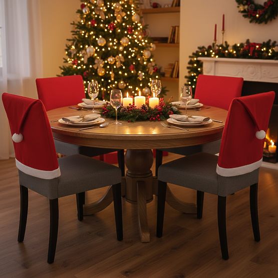 Szék huzat Mikulás sapka formájában 2 db