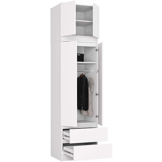 SZEKRÉNY FELÉPÍTMÉNNYEL S60 2D 2SZ CLP PK FEHÉR