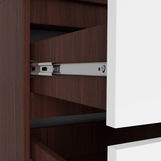 SZEKRÉNY S 90 cm 2 AJTÓ 2 FIÓK 2 TÜKÖR PK WENGE / FEHÉR