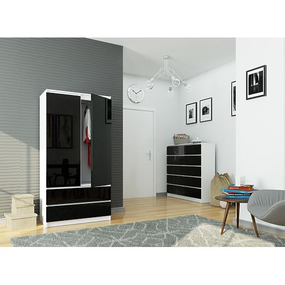 SZEKRÉNY S90 2D 2SZ CLP PK FEKETE FÉNYES