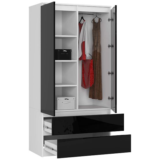 SZEKRÉNY S90 2D 2SZ CLP PK FEKETE FÉNYES