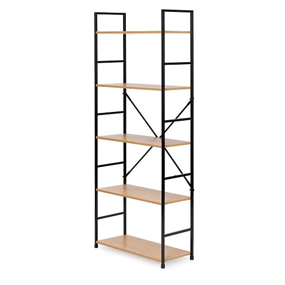 Széles, modern, 5 polcos fa LOFT polc