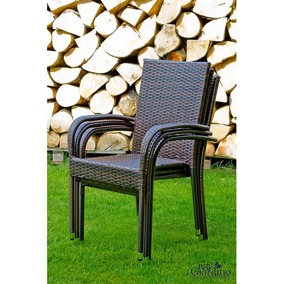 Technorattan étkező bútor szett (asztal 150×90 cm + 6 szék) AVVICENTE, fekete