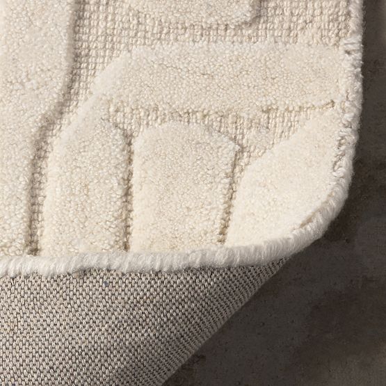 Téglalap alakú Sophia szőnyeg, tuftált, pamut, krémszínű, Szőnyeg mérete: 190x290