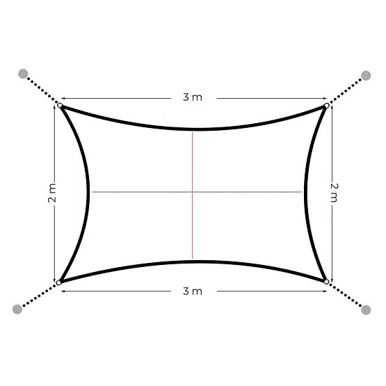 Vízálló téglalap alakú ponyva 2x3 m - bézs