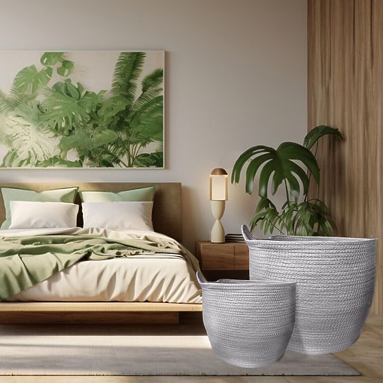 Természetes BOHO kosarak - 3 darabos készlet