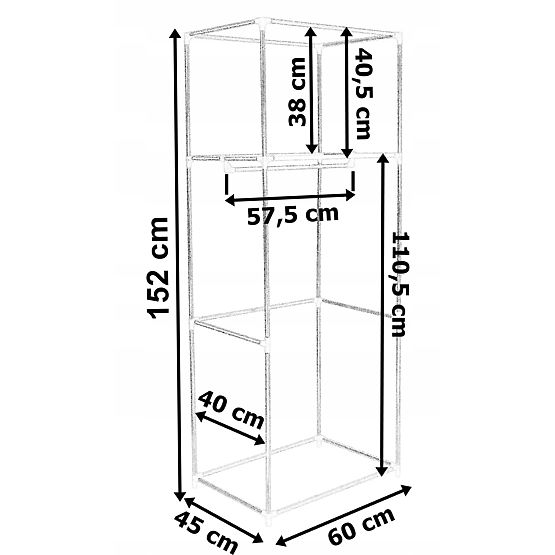 Textil szekrény polccal Fela - bézs