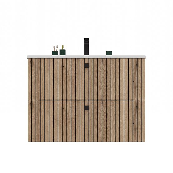 TIGO 80 2S FÜRDŐSZOBAI MOSDÓSZEKRÉNY EVOKE TÖLGY BARÁZDAZOTT ELŐLAPPAL + MOSDÓVAL