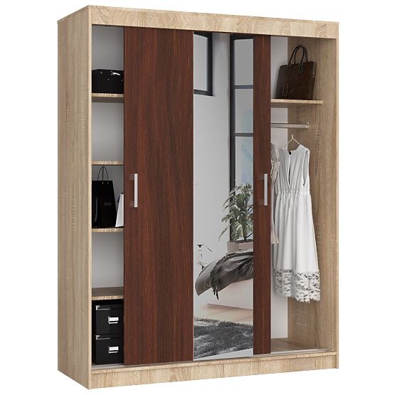 TOLÓSZEKRÉNY 150cm CLP SONOMA / WENGE