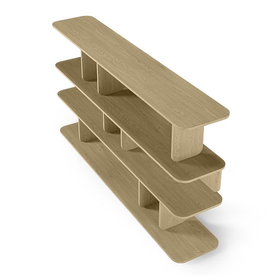 Tulumo 200 cm-es polc, lekerekített, Cremona Torro tölgy