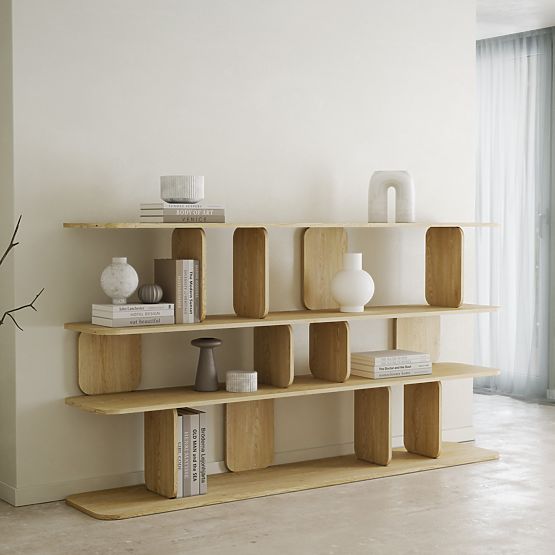 Tulumo 200 cm-es polc, lekerekített, Cremona Torro tölgy