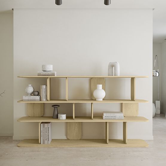 Tulumo 200 cm-es polc, lekerekített, Cremona Torro tölgy