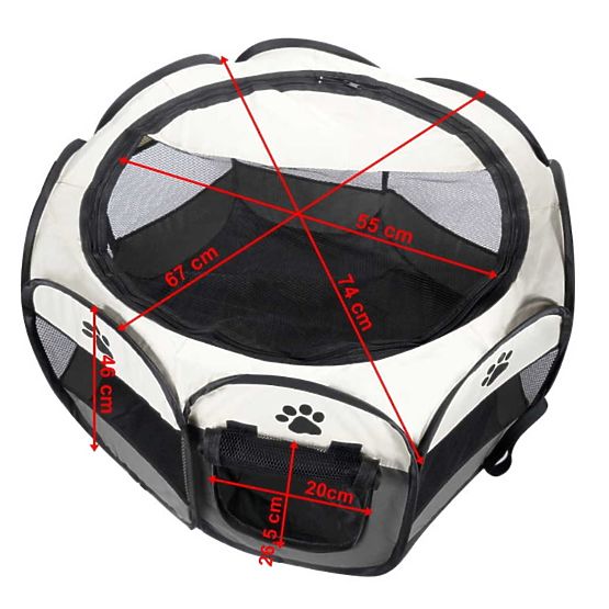 Univerzális összecsukható kutya és macska karám - szürke