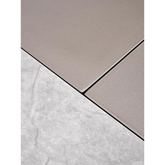 VALENTINO világosszürke/arany kinyitható asztal