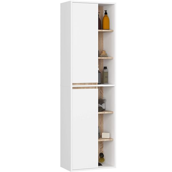 VAMI FEHÉR / SONOMA TÖLGY FÜGGŐ FÜRDŐSZOBAI BÚTOR SZETT