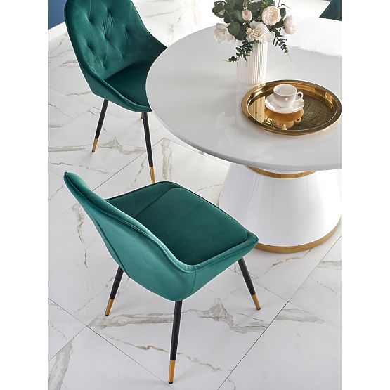 VEGAS asztal, lap - fehér, láb - fehér/arany (2p=1db)