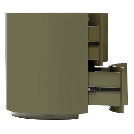 Vena éjjeliszekrény fiókokkal, zöld/szürke, lekerekített, fényes