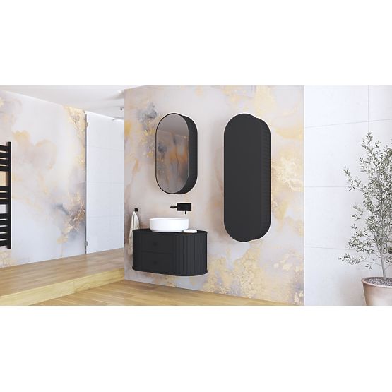 VENEZIA Tükrös szekrény 1D fekete (2p=1db)