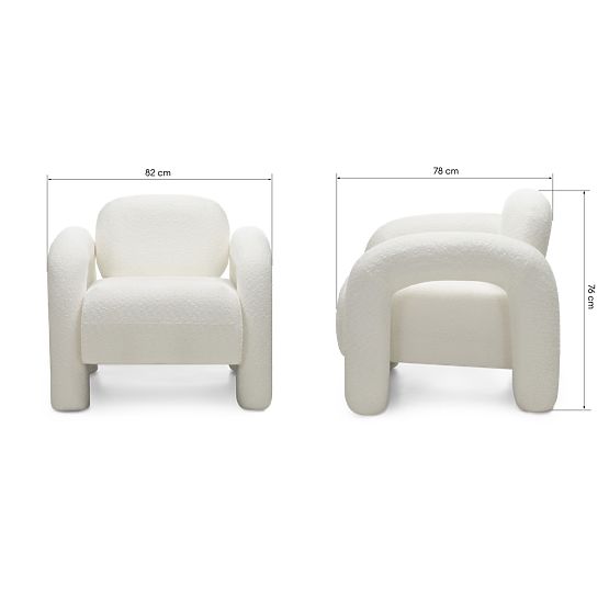 Vico relaxációs szék, krémszínű boucle