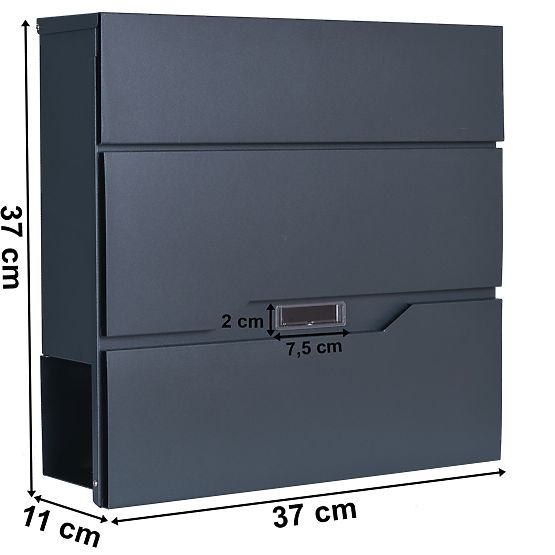 Vidar antracit levélszekrény feliratokkal
