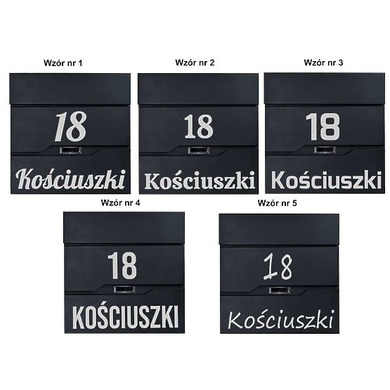 Vidar fekete postaláda feliratokkal