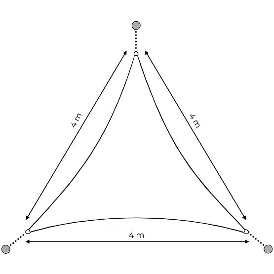 Vízálló háromszögponyva 4x4x4 m - bézs