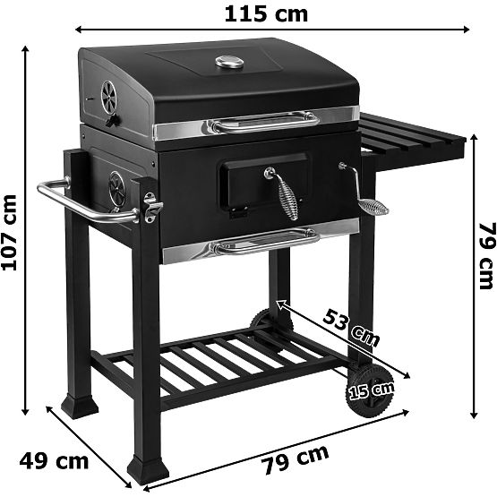 VULCAN kerti szén grill öntöttvas ráccsal