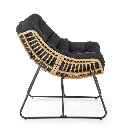WHISPER fotel - fekete / natúr
