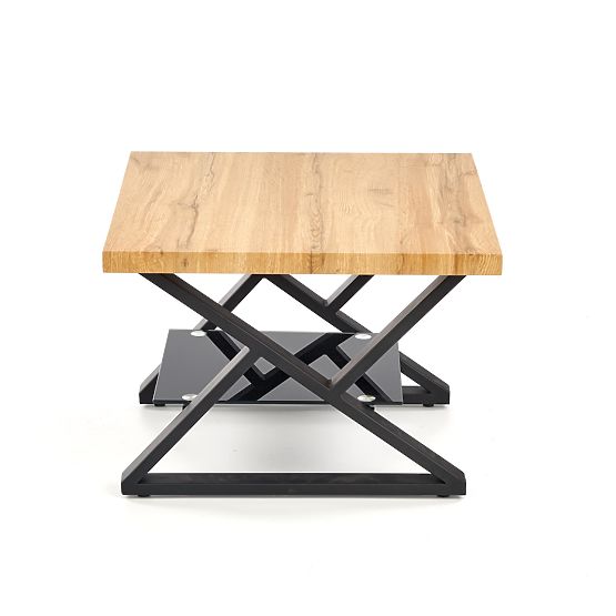 XENA KWADRAT fekete / természetes dohányzóasztal (2db=1ks)