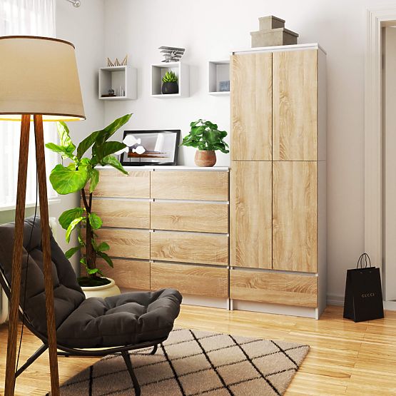 ZÁRT KÖNYVESPOLC R60 2D 1SZ CLP PK FEHÉR / SONOMA