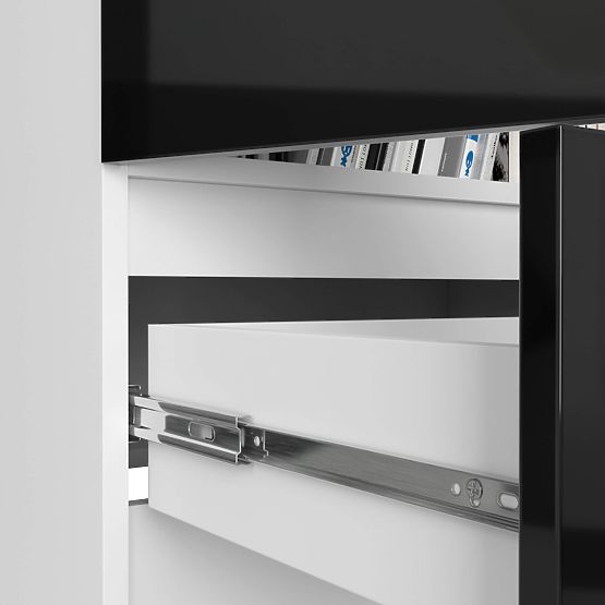 ZÁRT POLC R60 2D 1SZ CLP PK FEHÉR / FEKETE FÉNYES