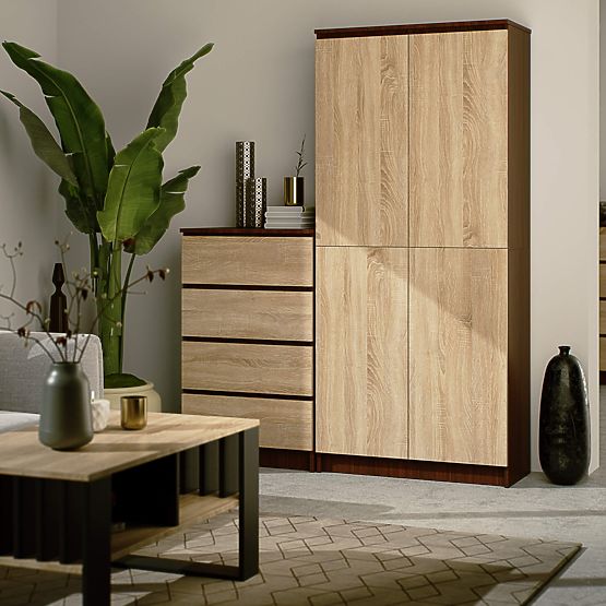 ZÁRT POLC R80 2D 8P CLP WENGE / SONOMA