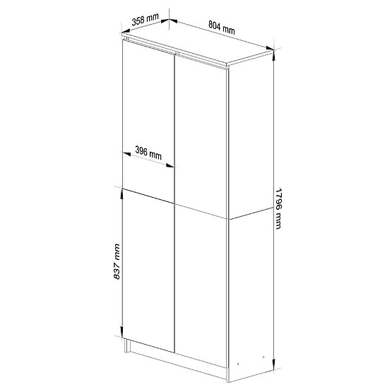 ZÁRT POLC R80 2D 8P CLP WENGE / SONOMA