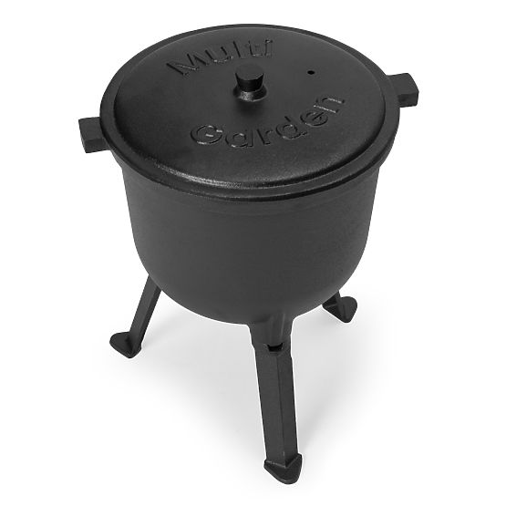 Zománcozott öntöttvas bogrács 8L álló vadász fazék tűzrakóhely grill MultiGarden