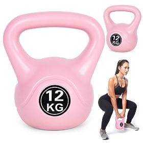 12 kg-os rózsaszín ModernHome kettlebell edzéshez