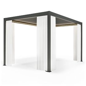 372,5 cm-es függöny pergola oldalára, 4 m, fehér