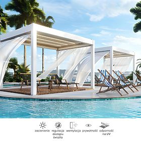 372,5 cm-es függöny pergola oldalára, 4 m, fehér