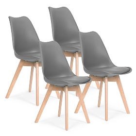4 darabos szék szett nappaliba és étkezőbe párnával Szürke ModernHome