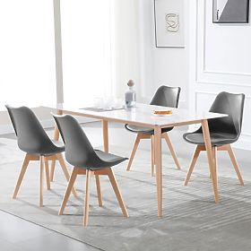 4 darabos szék szett nappaliba és étkezőbe párnával Szürke ModernHome