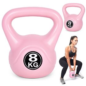 8 kg-os rózsaszín ModernHome kettlebell edzéshez, MODERNHOME
