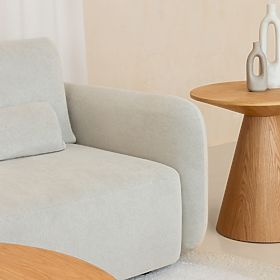 Abisko oldalasztal, 60 cm, kerek, természetes tölgy furnér