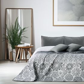 ALHAMBRA ágytakaró szürke nyomtatott anyag mikroszálas 220x240 DecoKing