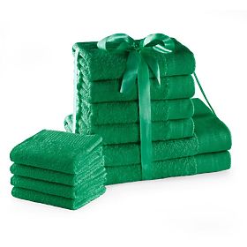 AMARI Törölköző - AMELIAHOME palackzöld szín klasszikus stílus 2*70x140+4*50x100+4*30x50 AmeliaHom