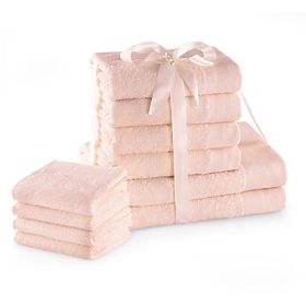 AMARI Törölköző - AMELIAHOME púderrózsaszín klasszikus stílus 2*70x140+4*50x100+4*30x50 AmeliaHome