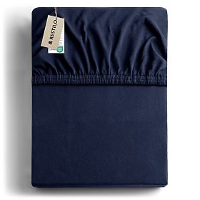 AMBER lepedő tengerészkék szín klasszikus stílus jersey anyag 220-240x220 DecoKing