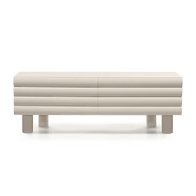 Anatra TV szekrény, bordázott, bézs, lekerekített formák