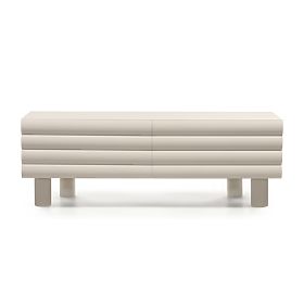 Anatra TV szekrény, bordázott, bézs, lekerekített formák