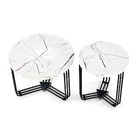 ANTICA M konferencia asztal lap - fehér márvány, keret - fekete (2p=1db)